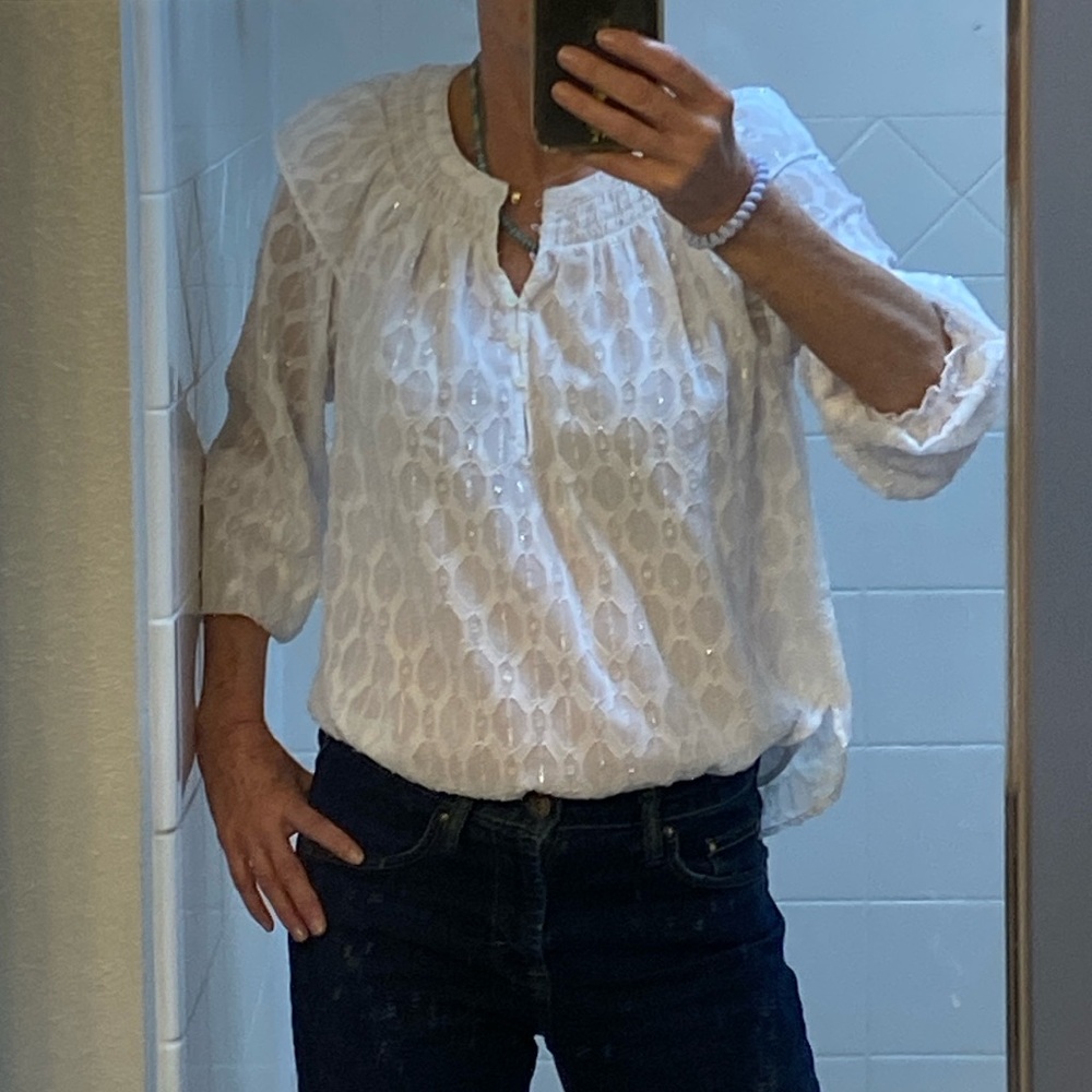 Loft white sparkly blouse (s)